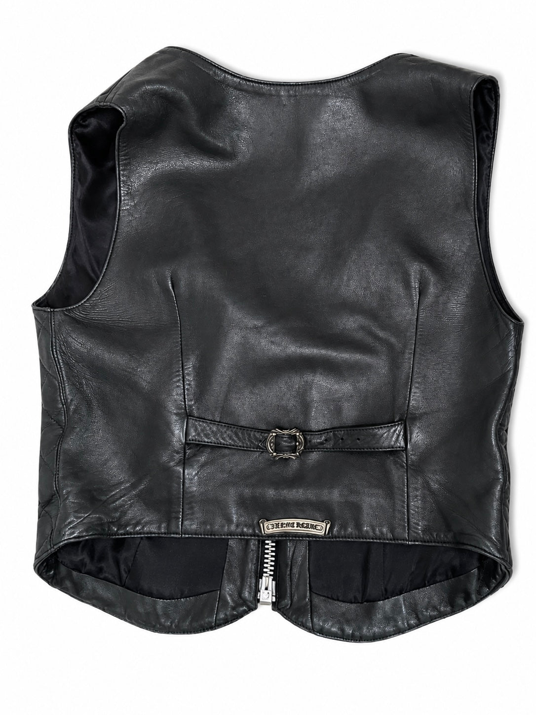 Chrome hearts quilted leather vest size M