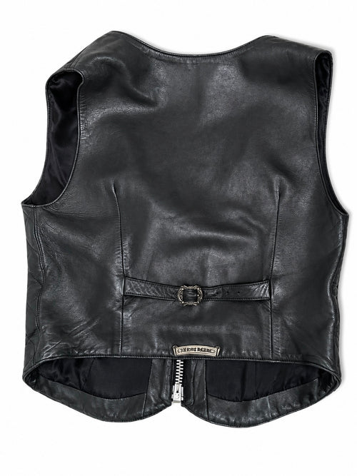 Chrome hearts quilted leather vest size M