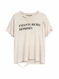 ERD distressed white logo tee size M