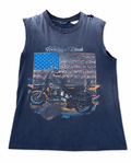 Vintage Harley Davidson American flag cut off tee size L