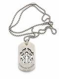 Chrome hearts vine dagger dog tag with ball chain